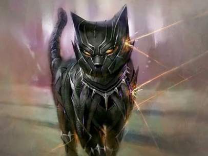 Black Panther convertido en gato