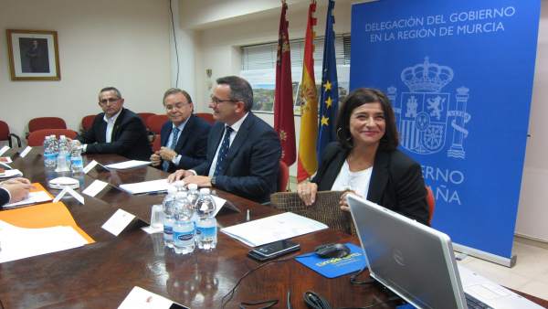 Oroño, Conesa, Valverde y López, reunión Portmán Oroño, Conesa, Valverde y López, reunión Portmán