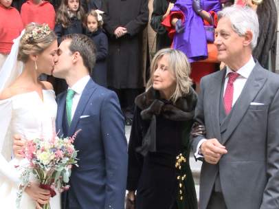 Josema Yuste, emocionado en la boda de su hija Ana