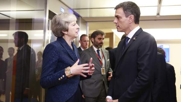 Pedro Sánchez y Theresa May Pedro Sánchez y Theresa May