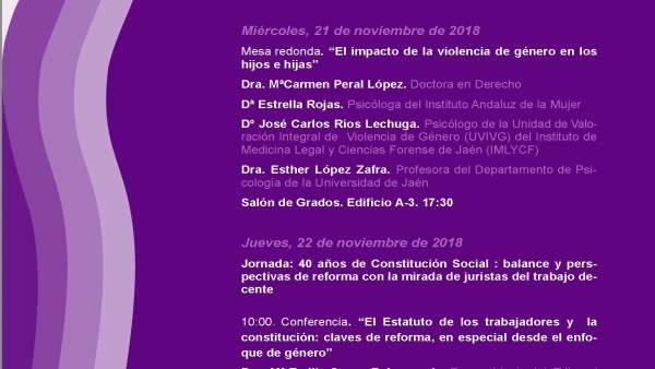 Cartel con la programación por el 25N Cartel con la programación por el 25N