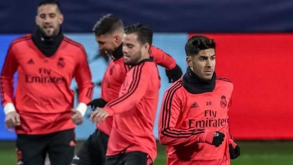 Marco Asensio, en un entrenamiento con el Real Madrid. Marco Asensio, en un entrenamiento con el Real Madrid.