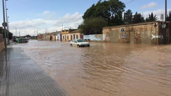 Ramblas, lluvias, inundaciones, calle Ramón y Cajal inundada San Javier Ramblas, lluvias, inundaciones, calle Ramón y Cajal inundada San Javier