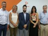 Fran Carrillo, Isabel Albás y Emiliano Pozuelo con otros candidatos de Cs