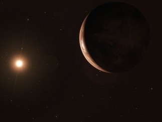 Recreación del planeta Barnard B con su estrella