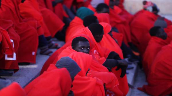 Migrantes rescatados por Salvamento Marítimo Migrantes rescatados por Salvamento Marítimo