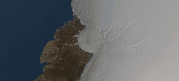 Un cráter bajo el hielo de Groenlandia