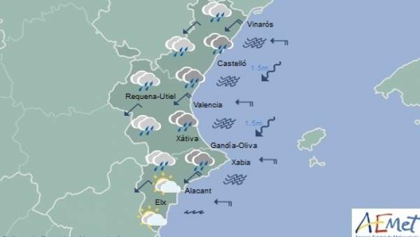 Predicción de Aemet para la Comunitat Valenciana del 18 de noviembre Predicción de Aemet para la Comunitat Valenciana del 18 de noviembre