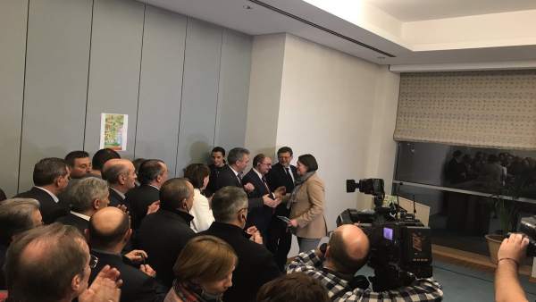Ximo Puig con Javier Lambán y Violeta Bulc Ximo Puig con Javier Lambán y Violeta Bulc