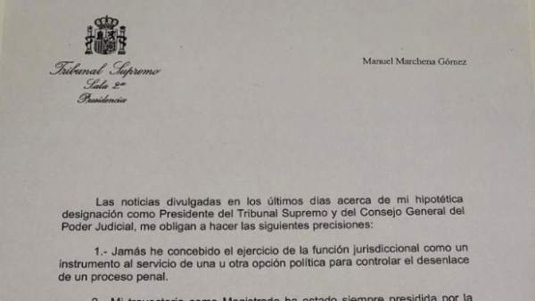 Renuncia de Manuel Marchena Renuncia de Manuel Marchena