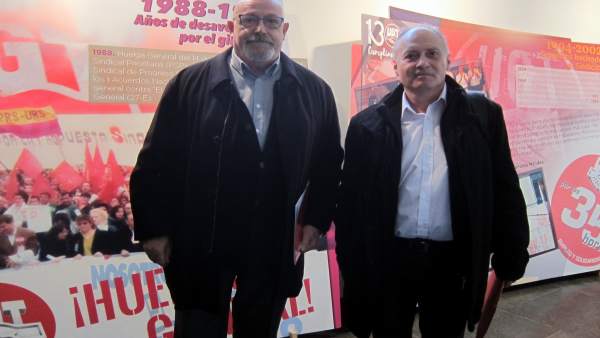 Temprano (d) junto al secretario provincial de UGT. Temprano (d) junto al secretario provincial de UGT.