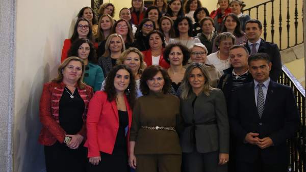 Carmen Calvo y alcaldesa Toledo con Consejo de la Mujer Carmen Calvo y alcaldesa Toledo con Consejo de la Mujer