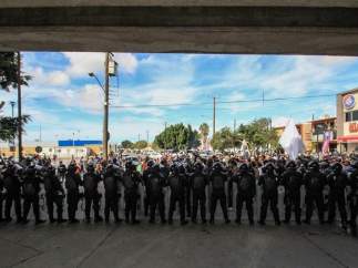 Migrantes centroamericanos en Tijuana