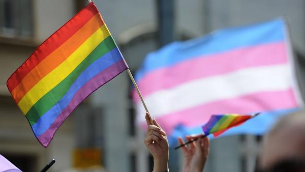 Bandera gay contra homofobia diversidad sexual. Bandera gay contra homofobia diversidad sexual.