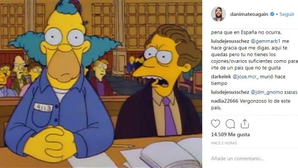 Post de Dani Mateo en Instagram Post de Dani Mateo en Instagram