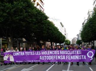 Manifestación contra la violencia machista en València