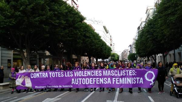 Manifestación contra la violencia machista en València Manifestación contra la violencia machista en València