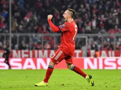 Ribery celebra un gol.