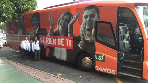 Ciudadanos Cs autobús recorre málaga 2D Ciudadanos Cs autobús recorre málaga 2D