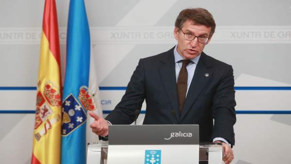 Feijóo, en la rueda de prensa posterior al Consello de la Xunta Feijóo, en la rueda de prensa posterior al Consello de la Xunta