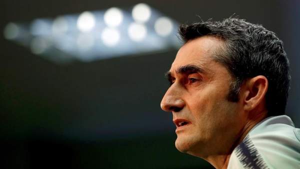 Ernesto Valverde, en rueda de prensa. Ernesto Valverde, en rueda de prensa.