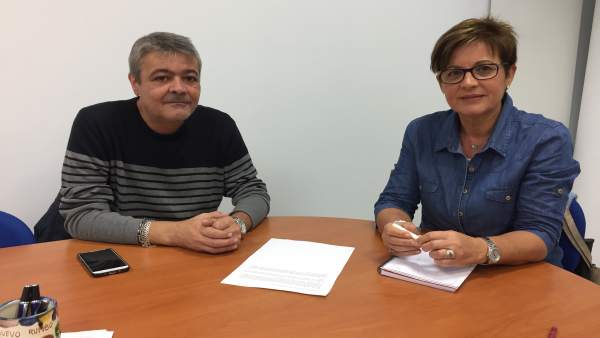 Adriana Valverde y Antonio Mullor, representante de los vendedores de pescado Adriana Valverde y Antonio Mullor, representante de los vendedores de pescado
