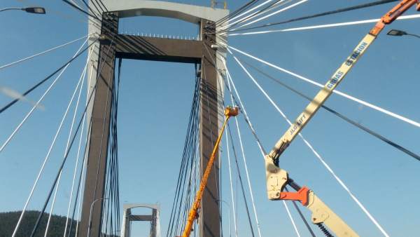 Obras en el puente de Rande Obras en el puente de Rande