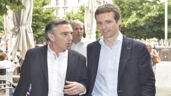Pablo Casado y Luis María Beamonte (PP). Pablo Casado y Luis María Beamonte (PP).