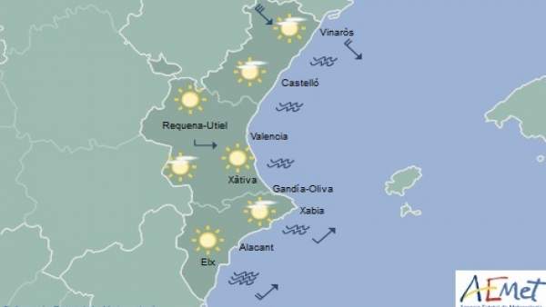 Predicción de Aemet para la Comunitat Valenciana del 9 de diciembre Predicción de Aemet para la Comunitat Valenciana del 9 de diciembre