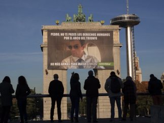 Pancarta contra Sánchez