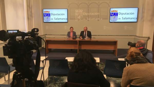 Iglesias en rueda de prensa en la Diputación de Salamanca Iglesias en rueda de prensa en la Diputación de Salamanca