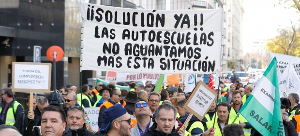 Manifestación convocada por la Asociación de Examinadores de Tráfico (Asextra)