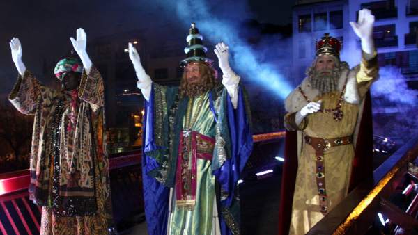 Los tres Reyes Magos de Girona en una imagen de archivo. Los tres Reyes Magos de Girona en una imagen de archivo.