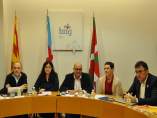 Reunión de BNG, Bildu y ERC en Santiago de Compostela para abordar una lista