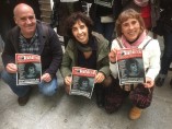 Lola Gutiérrez al lado de sus compañeros del Sindicato.