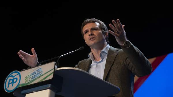 Mitin del presidente del PP, Pablo Casado, en Lucena, Córdoba Mitin del presidente del PP, Pablo Casado, en Lucena, Córdoba