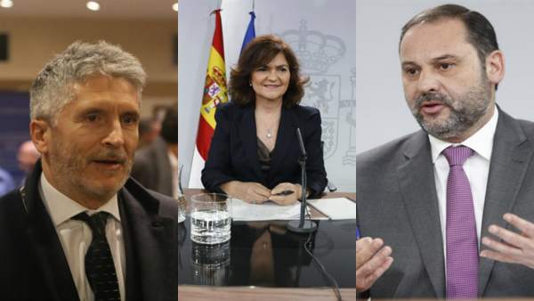 Los ministros Fernando Grande-Marlaska, Carmen Calvo y José Luis Ábalos Los ministros Fernando Grande-Marlaska, Carmen Calvo y José Luis Ábalos