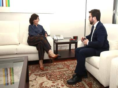 Carmen Calvo se reúne en Moncloa con Pere Aragonés