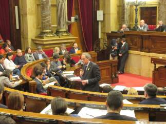 El presidente de la Generalitat, Quim Torra, en el pleno del Parlament.
