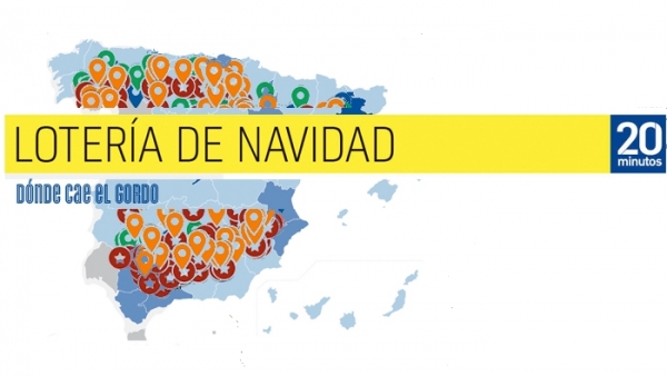 Mapa premiado en la Lotería de Navidad Mapa premiado en la Lotería de Navidad