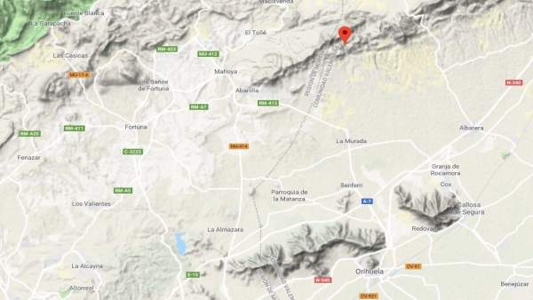 Localización del Pico Agudo, en Orihuela Localización del Pico Agudo, en Orihuela