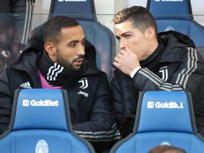 Cristiano Ronaldo, en el banquillo de la Juventus.