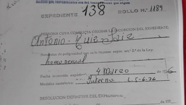 El expediente carcelario de Antoni Ruiz El expediente carcelario de Antoni Ruiz