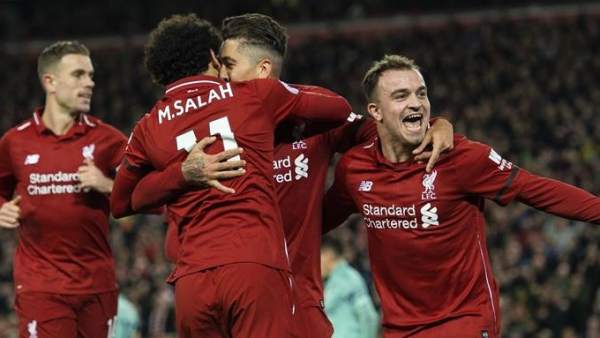 El Liverpool celebra un gol. El Liverpool celebra un gol.