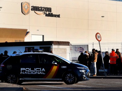 Huelga de los trabajadores de Amazon en plena campaña de Reyes.