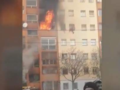 Incendio en Badalona