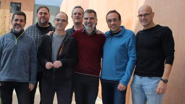 Dirigentes independentistas encarcelados en el centro penitenciario de Lledoners. Dirigentes independentistas encarcelados en el centro penitenciario de Lledoners.