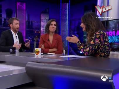 Pablo Motos, Ana Pastor y Nuria Roca, en 'El hormiguero'.