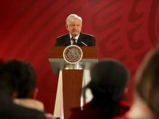 Andrés Manuel López Obrador en una comparecencia.