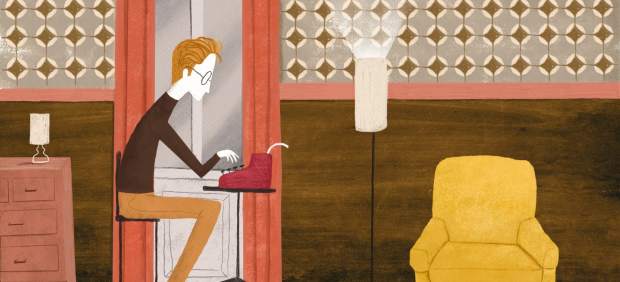 Wes Anderson escribiendo uno de sus maravillosos guiones